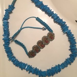 Gorgeous blue necklace and bracelet